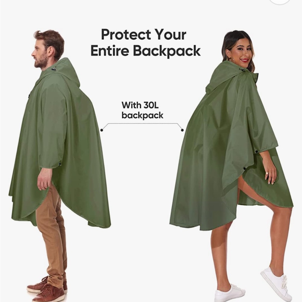 Brand New Hooded Rain Poncho for Men or Women.